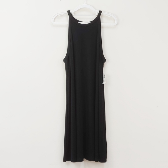 Old Navy Dresses & Skirts - Old Navy Black Halter Dress Medium High Neck Swing Relaxed Drape Fit Sleeveless